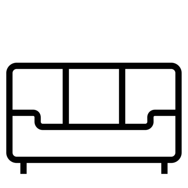 Interieur Sofa Outline Symbol Outline Stil — Stockvektor