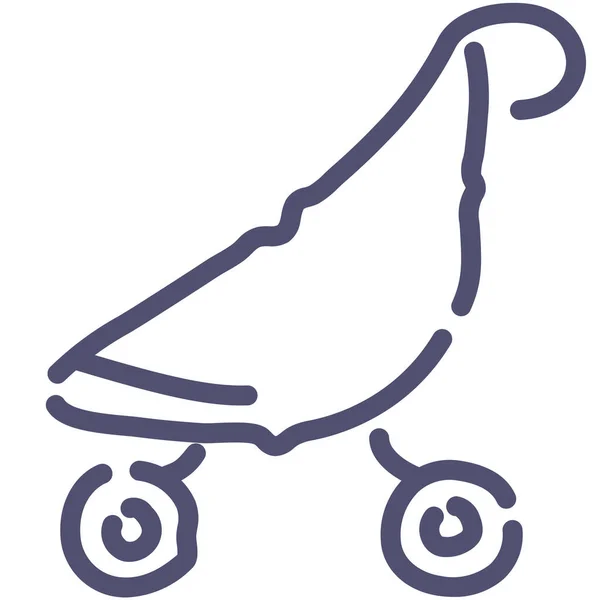 Kinderwagen Symbol Outline Stil — Stockvektor