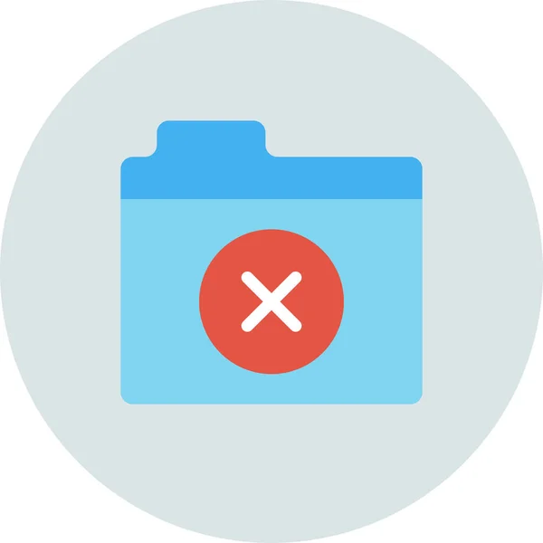 Delete Files Folder Icon Flat Style — Stock Vector