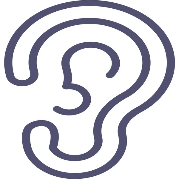 解剖学の耳のアイコン概要スタイル — ストックベクタ