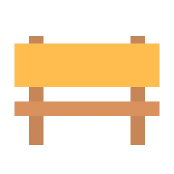 长椅家具平面木制图标 — 图库矢量图片