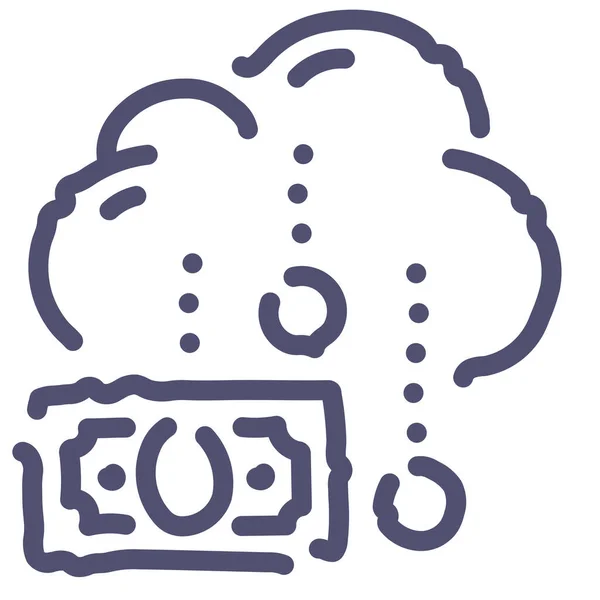 Cloud Geld Regen Icoon Business Management Categorie — Stockvector