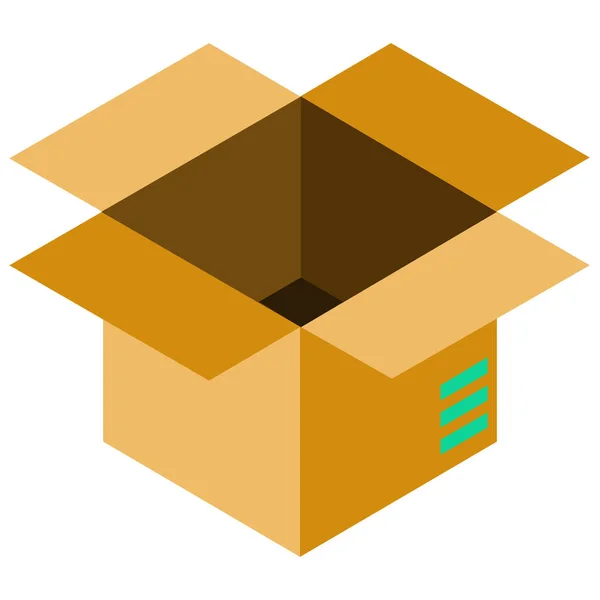 Box Lieferung Versand Ikone Flachen Stil — Stockvektor