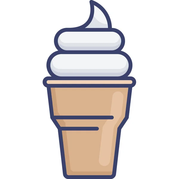 Cono Crema Postre Icono — Vector de stock