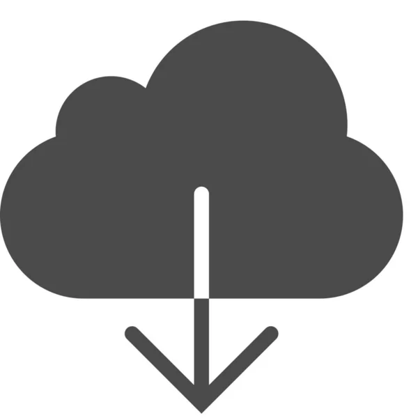 Icono Descarga Datos Nube Estilo Sólido — Vector de stock