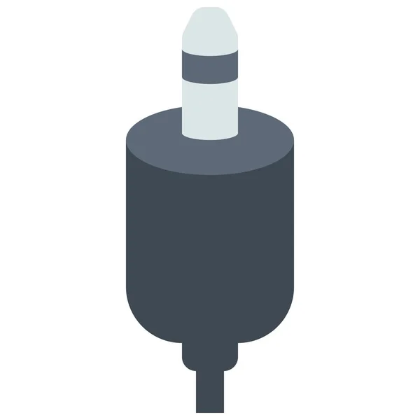 Icono Conector Cable Audio Estilo Plano — Vector de stock