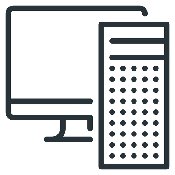 Icono Hardware Visualización Computadora Categoría Dispositivos Electrónicos Electrodomésticos — Vector de stock