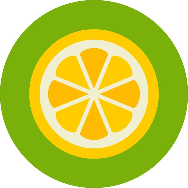 Ovoce Citron Plátek Ikona Plochém Stylu — Stockový vektor