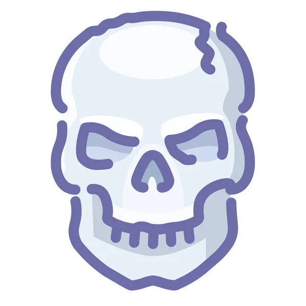 Halloween Horror Skull Icon Filled Outline Style — Stock Vector