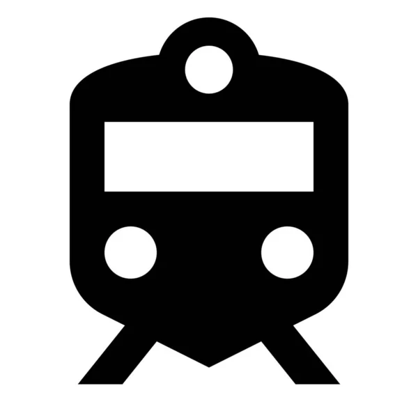 Demiryolu Işaret Tren Simgesi Solid Stili — Stok Vektör