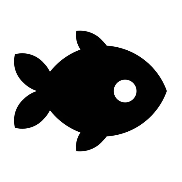 Rybí Krmivo Pevná Ikona Pevném Stylu — Stockový vektor