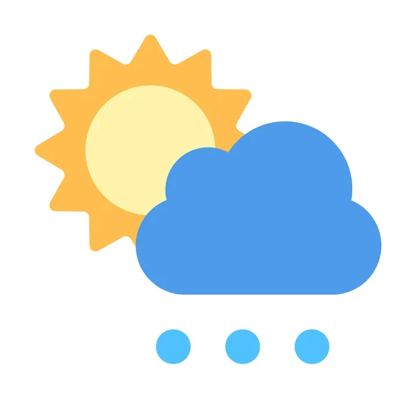 Snow Sun Weather Icon Flat Style — Stock Vector