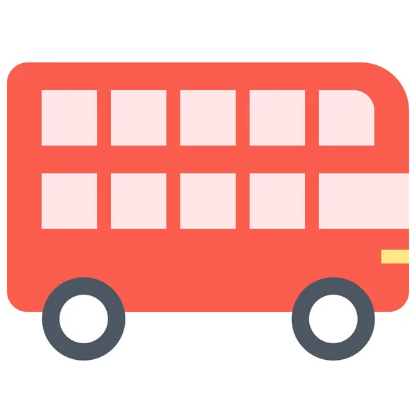 London Transport Bus Icon Flat Style — Stock Vector