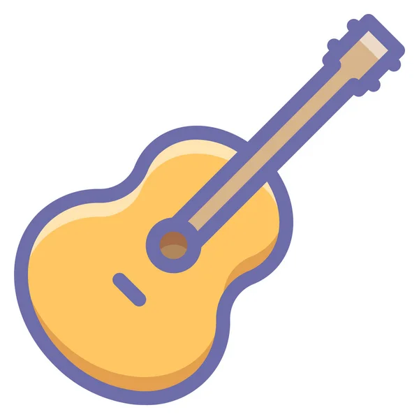 Икона Акустического Гитарного Инструмента Стиле Filled — стоковый вектор