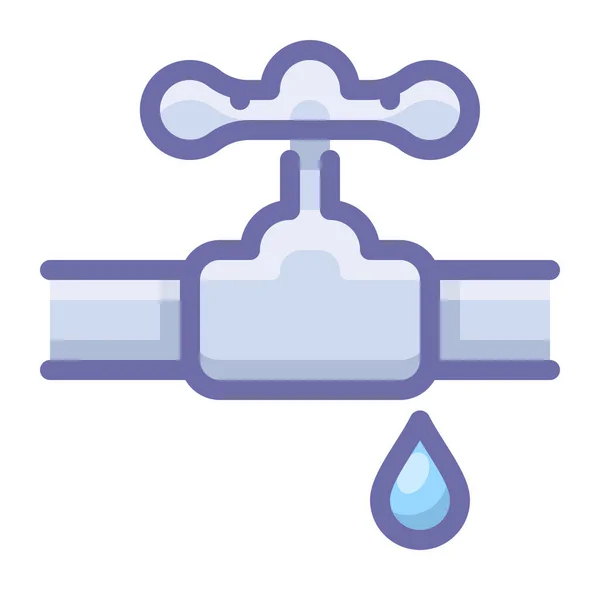 Burst Pipe Valve Icon Filled Outline Style — Stock Vector