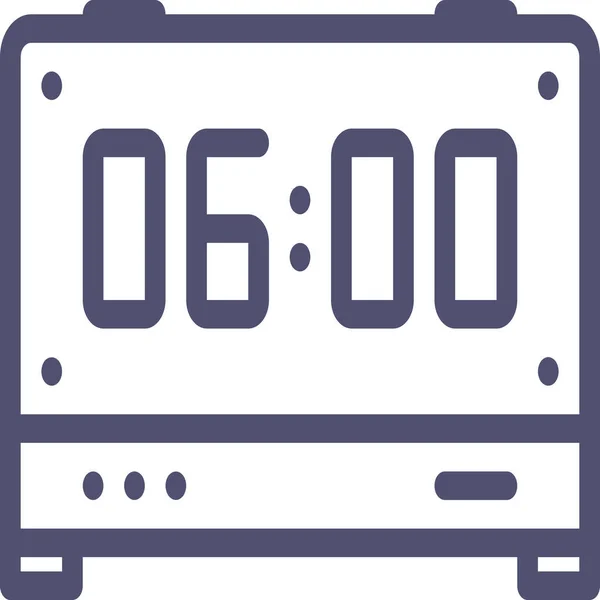 Reloj Despertador Icono Digital Estilo Contorno — Vector de stock