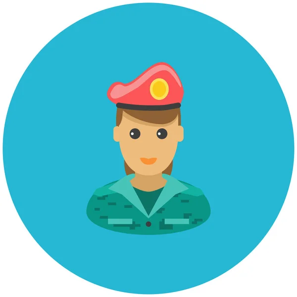 Avatar Lieutenant Military Icon Flat Style — Stok Vektör