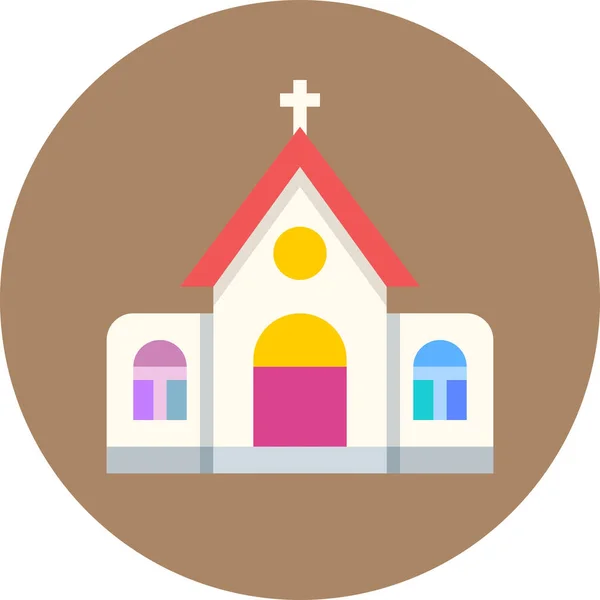 Строительство Иконы Церковной Религии Плоском Стиле — стоковый вектор