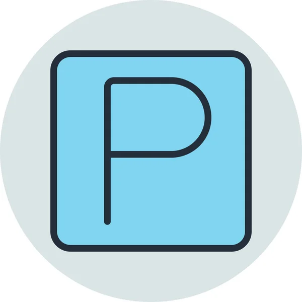 Значок Парковки Значок Заповненому Стилі Контуру — стоковий вектор