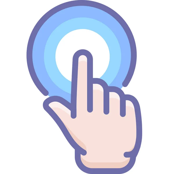 Click Finger Hand Icon Filled Outline Style — Stock Vector