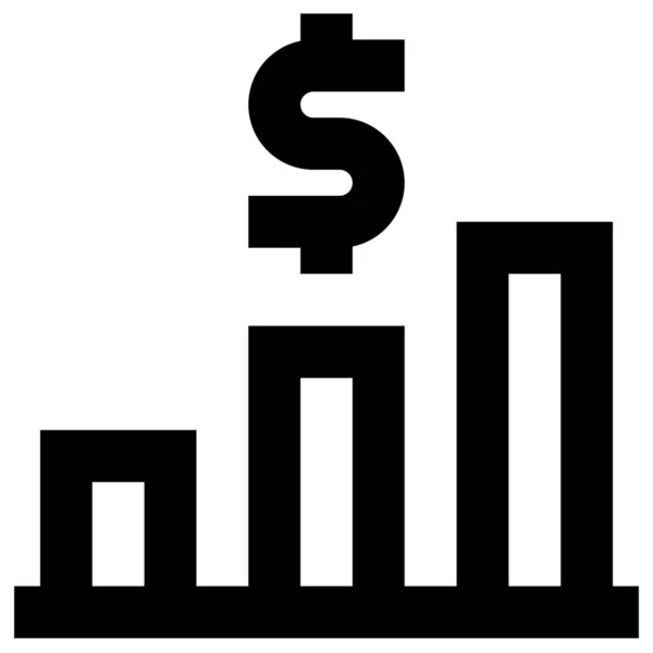 Gráfico Ícone Comércio Eletrônico Dólar Estilo Esboço — Vetor de Stock