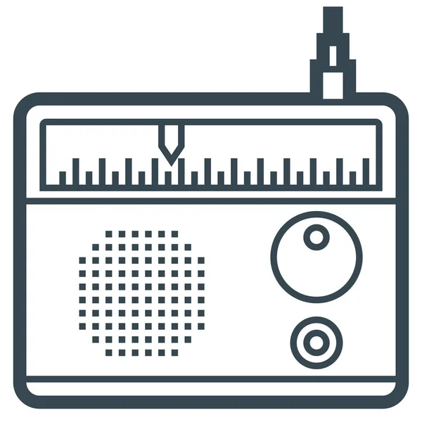 Radio Antenna Media Icon Outline Style — Stock Vector