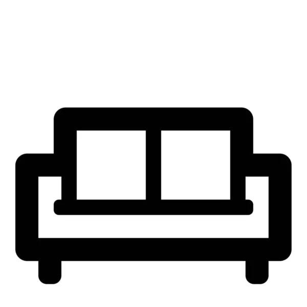 Sofá Muebles Icono Sólido Estilo Sólido — Vector de stock