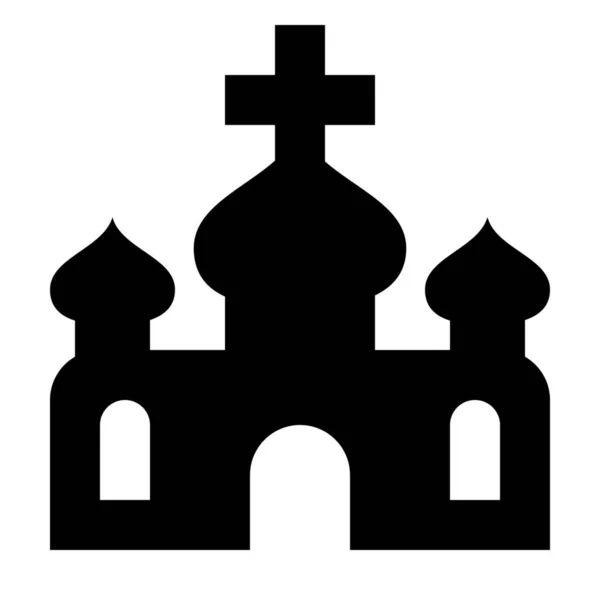 Chiesa Cristiana Santa Icona Stile Solido — Vettoriale Stock