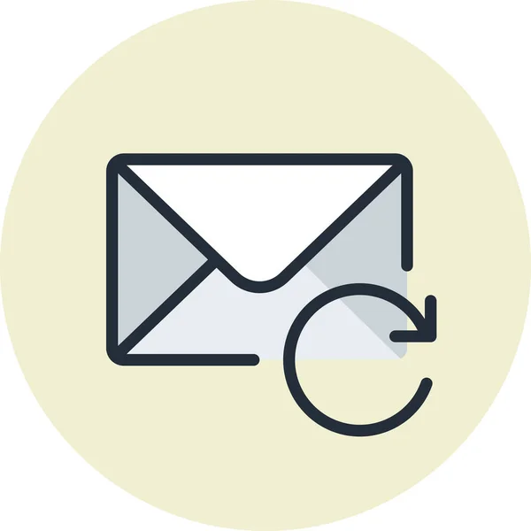 Ícone Mensagem Mail Estilo Esboço Preenchido — Vetor de Stock
