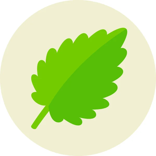 Hierba Hoja Menta Icono Estilo Plano — Vector de stock