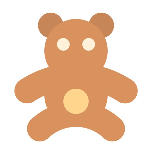 Urso Brinquedo Ícone Plano Estilo Plano —  Vetores de Stock