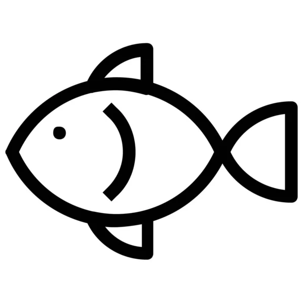 Animal Peces Océano Icono Estilo Esquema — Vector de stock