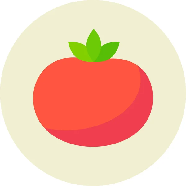 Alimento Tomate Ícone Vegetal Estilo Plano — Vetor de Stock