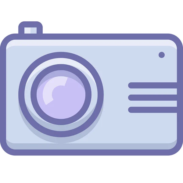 Icono Foto Digital Cámara Estilo Contorno Lleno — Vector de stock