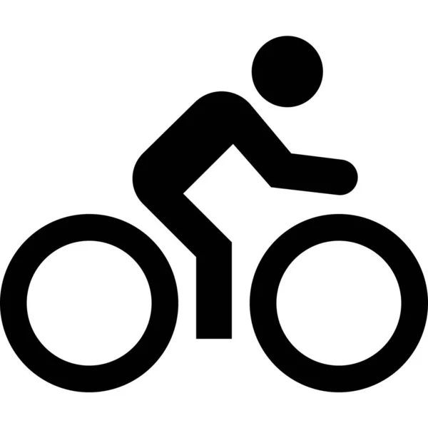 Icono Del Transporte Deportivo Bicicleta Estilo Sólido — Vector de stock