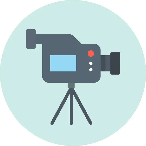 Εικονίδιο Betacam Κάμερα Τρίποδο Επίπεδο Στυλ — Διανυσματικό Αρχείο