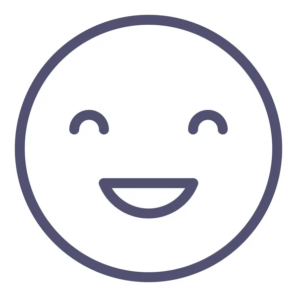 Emoji Gelukkig Glimlach Icoon Contouren Stijl — Stockvector