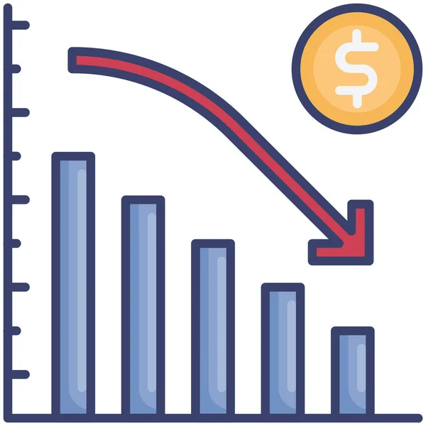 Icona Grafico Freccia Analitica — Vettoriale Stock