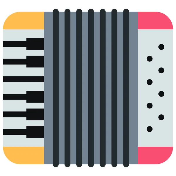 Accordion Instrument Music Icon Flat Style — Stock Vector