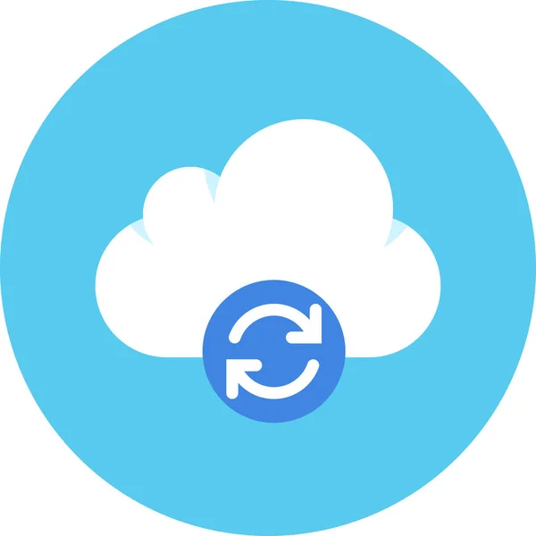 Cloud Sync Update Icon Flat Style — Stock Vector