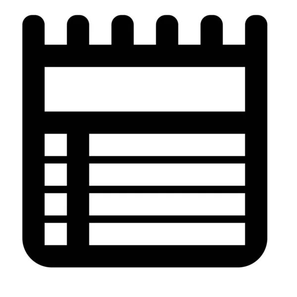 Calendario Solid Icon Stile Solid — Vettoriale Stock
