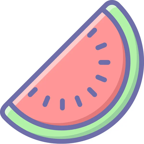 Slice Watermelon Icono Contorno Relleno Estilo Contorno Relleno — Vector de stock