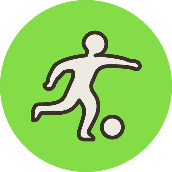 Икона Футбола Олимпийских Играх Стиле Заполненный Контур — стоковый вектор