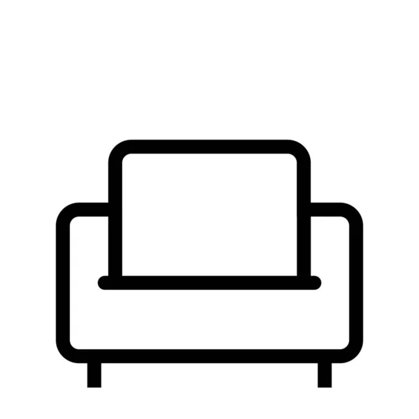 Armchair Chair Outline Icon Outline Style — Stock Vector