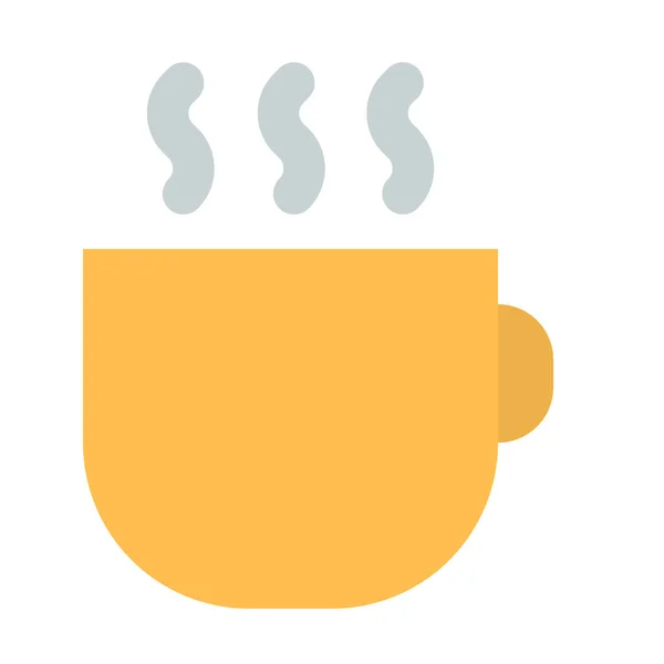 Heißer Tee Kaffee Ikone Flachen Stil — Stockvektor