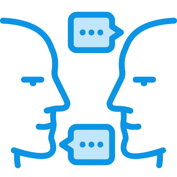 Chat People Icône Communication Dans Style Contour Rempli — Image vectorielle