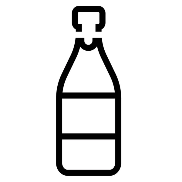 Botella Vino Icono Esquema Estilo Esquema — Archivo Imágenes Vectoriales