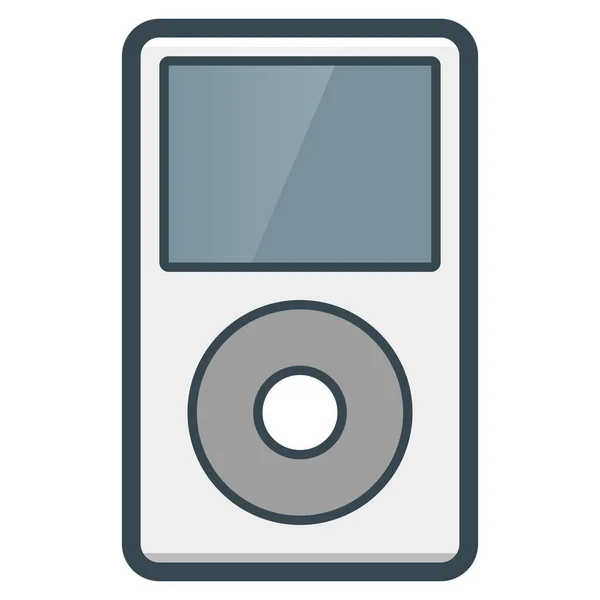 Dispositivos Ipod Icono Manzana Estilo Contorno Lleno — Vector de stock