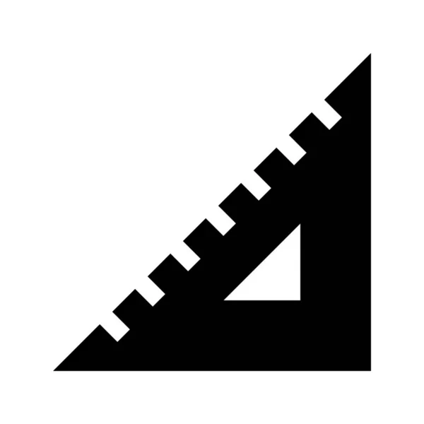 Změřit Ikonu Trojúhelníku Pravítka Pevném Stylu — Stockový vektor