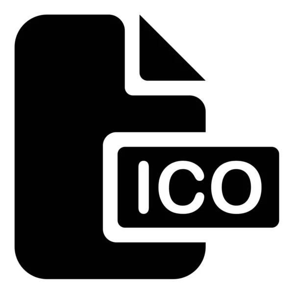 Extension Ico Icône Solide Dans Style Solide — Image vectorielle